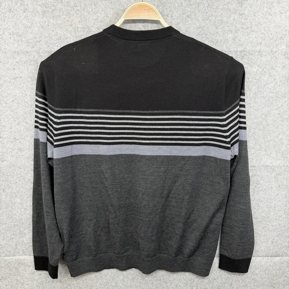 Ted Baker Sweater Men's 7 Wool Blend Pullover Crew Neck Long Sleeve Striped knit